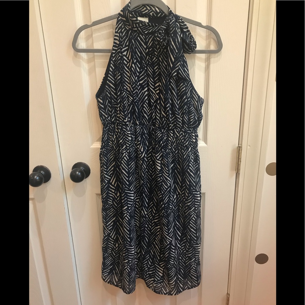 Navy and White pattern dress